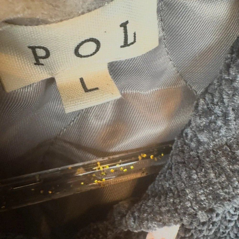 🆕 POL Charcoal and Silver Hooded Puffer sweater/Jacket NWOT